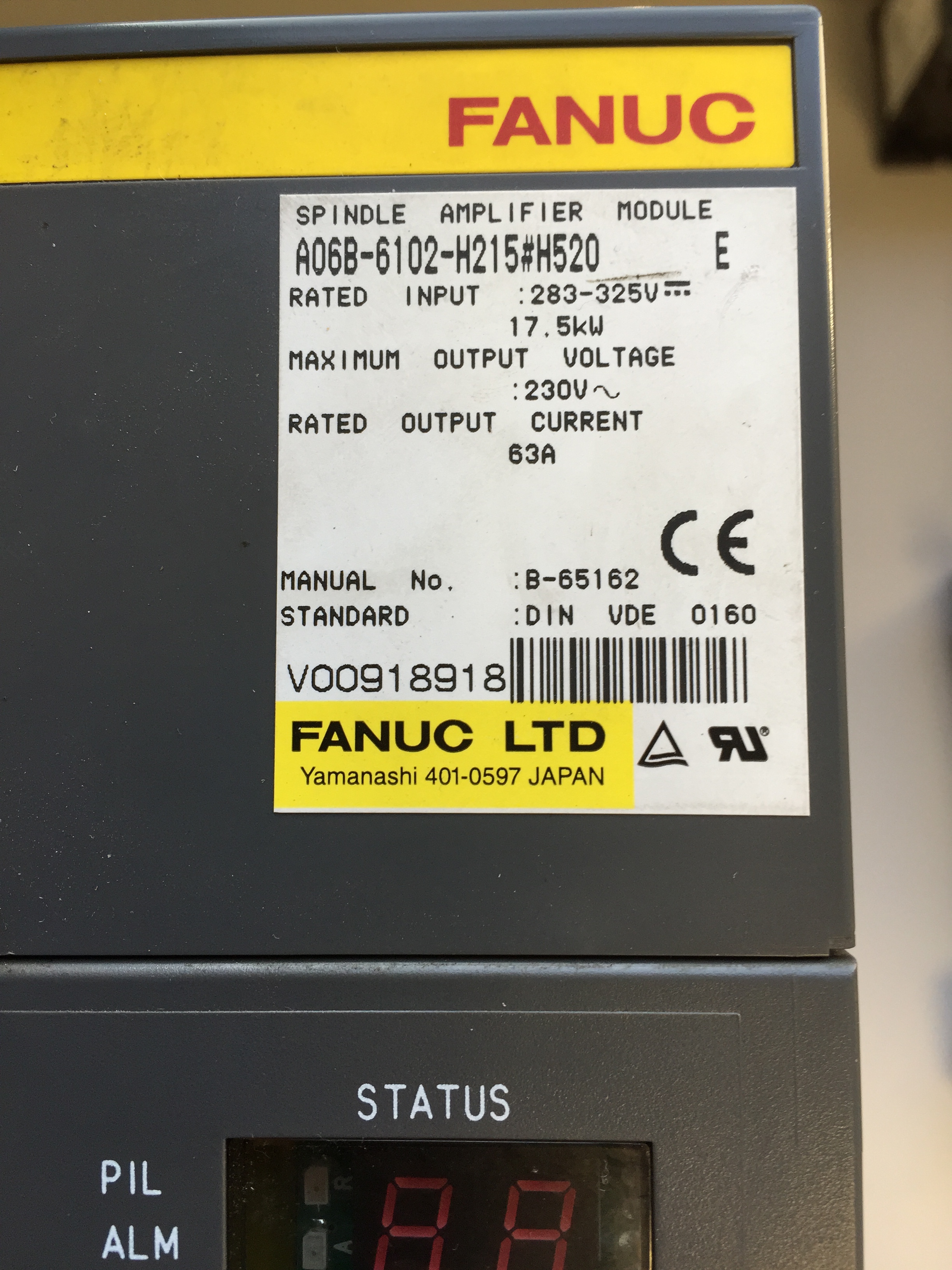 Fanuc Variateur de broche Alpha A06B-6115-H215#520